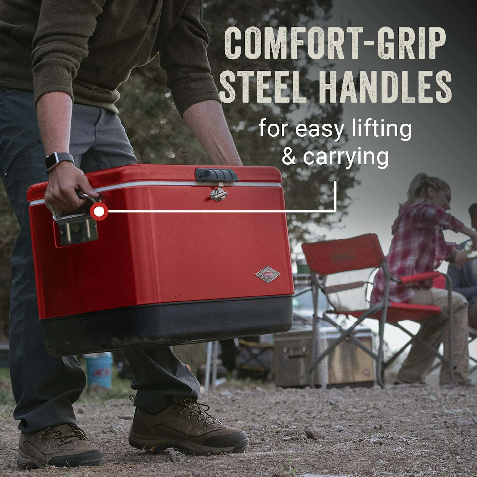 Vintage 54-Quart Steel Belted? Cooler(Red) - Image 4