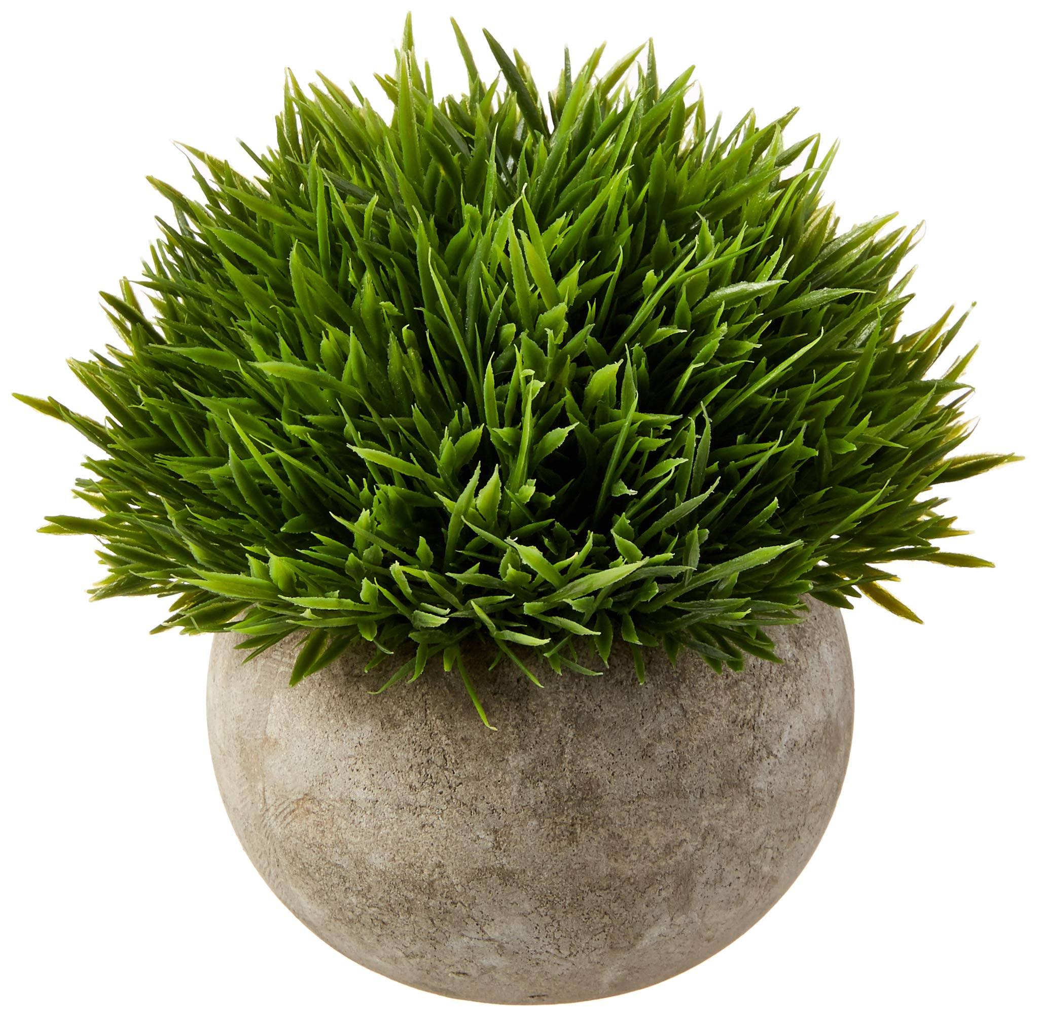 Ogrmar Mini Plastic Artificial Plants Grass in Pot/Small Artificial Faux Greenery/Mini Plants Topiary Shrubs Fake Plants for Bathroom, House