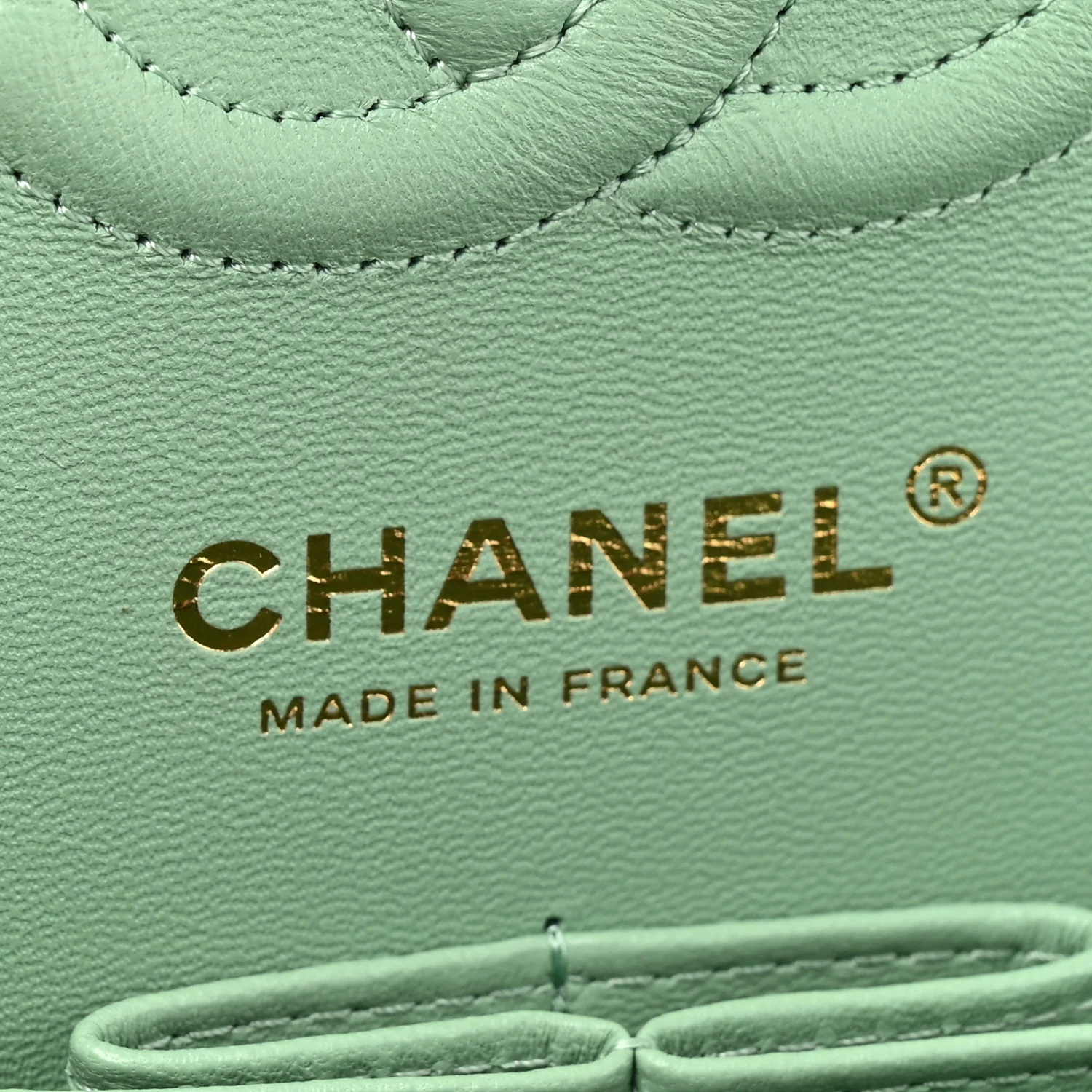 Caviar Quilted Small Double Flap Light Green
