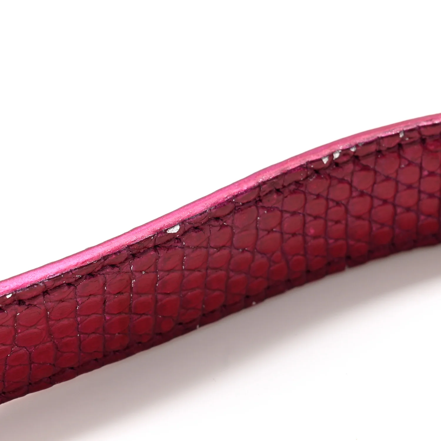Metallic Lizard Small Diorama Flap Bag Fuchsia
