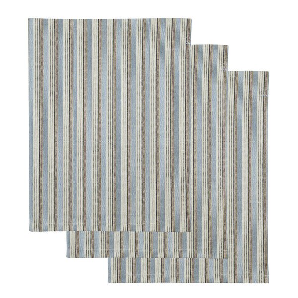 Cook kjøkkenhåndkle 75x55 cm 3 stk blå/sand