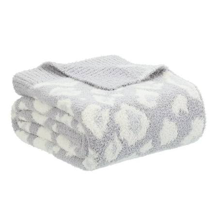 Better Homes & Gardens Gray Leopard Cozy Knit Throw Blanket, Oversized Throw, Size: 50 inch x 72 inch