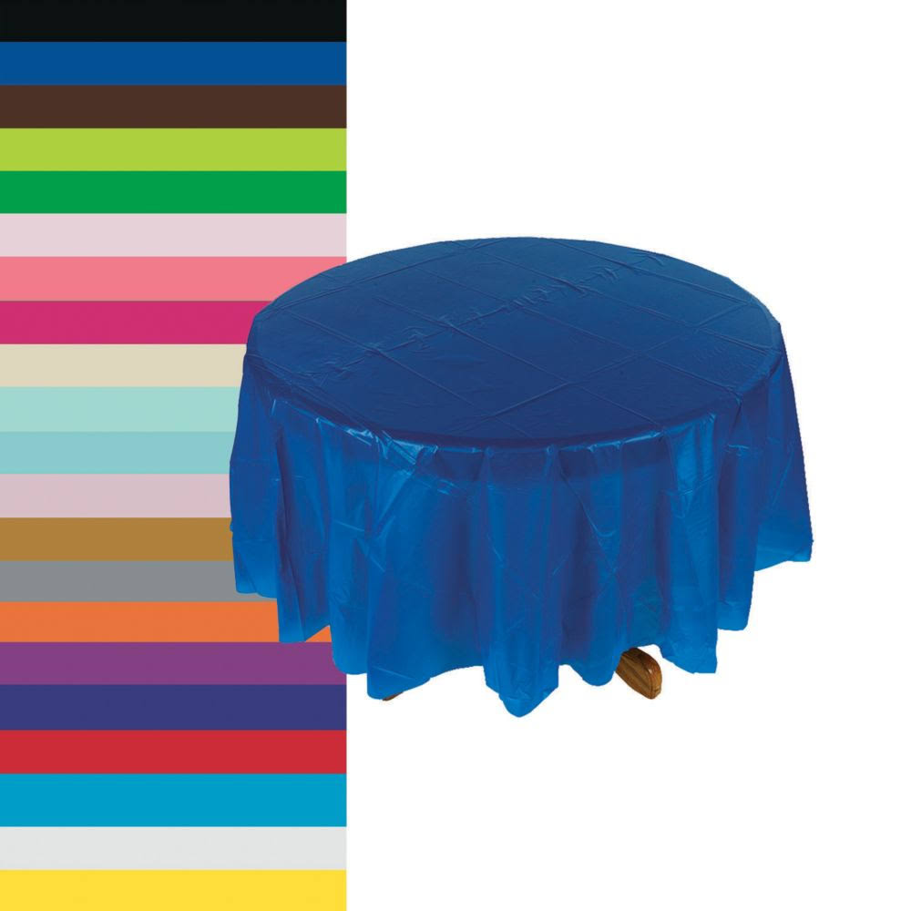 Fun Express Round Plastic Tablecloth, Size: One Size