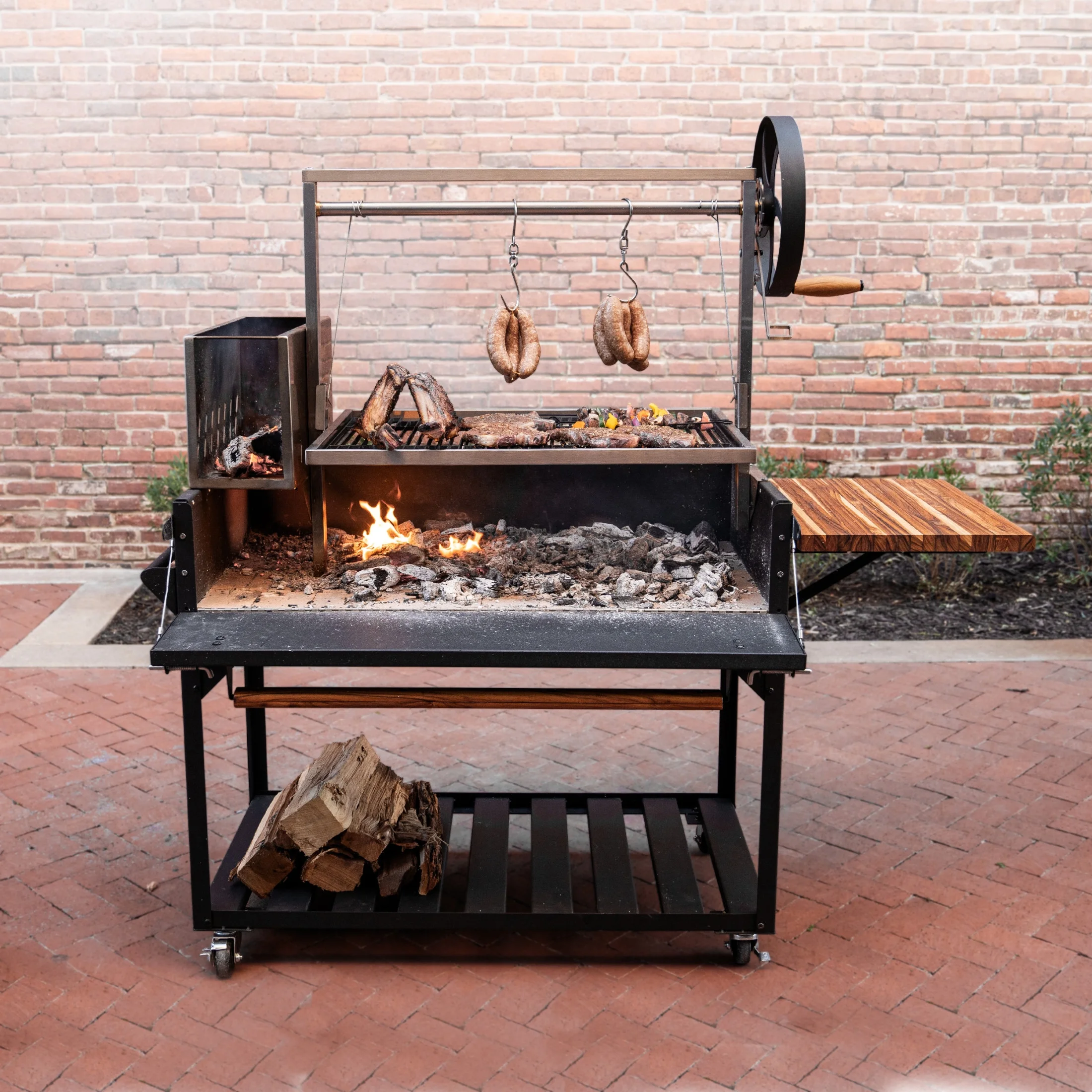 Backyard Discovery Argentine Santa Maria Wood Fire & Charcoal Steel BBQ Grill, Brasero
