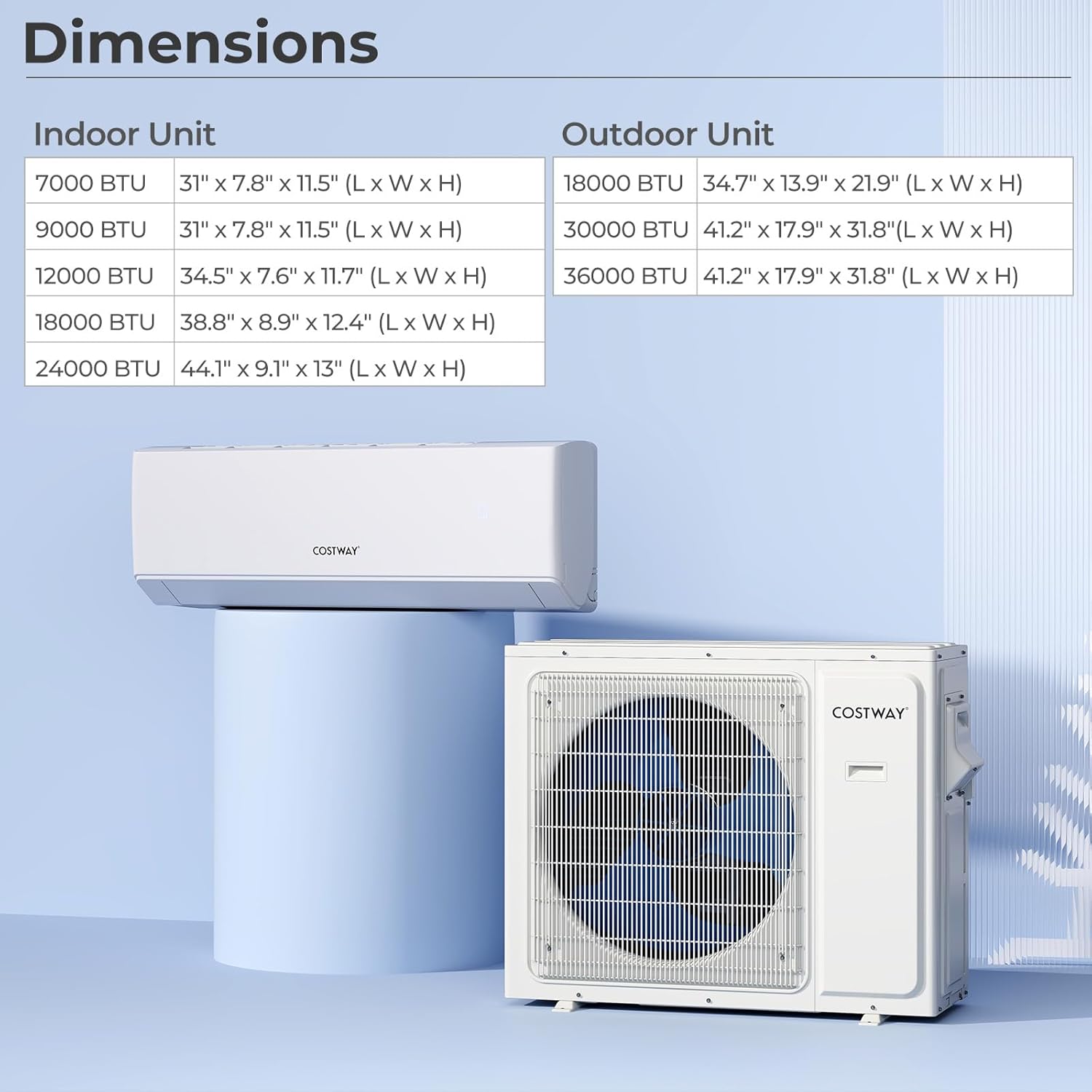 COSTWAY 30k Quad 4 Zone Mini Split Air Conditioner, 23 SEER2, 9k+9k+9k+12k BTU, 208-230V, Wifi Enabled Multi Zones Mini Split AC Heat Pump Full Set, Ductless Energy Star