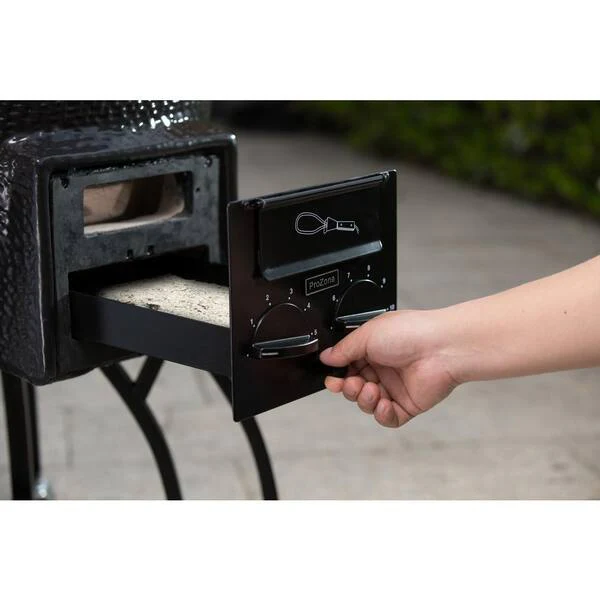22 in. Kamado S-Series Ceramic Charcoal Grill in Black with Cover, Cart, Side Shelves, Two Cooking Grates and Ash Drawer - Image 10