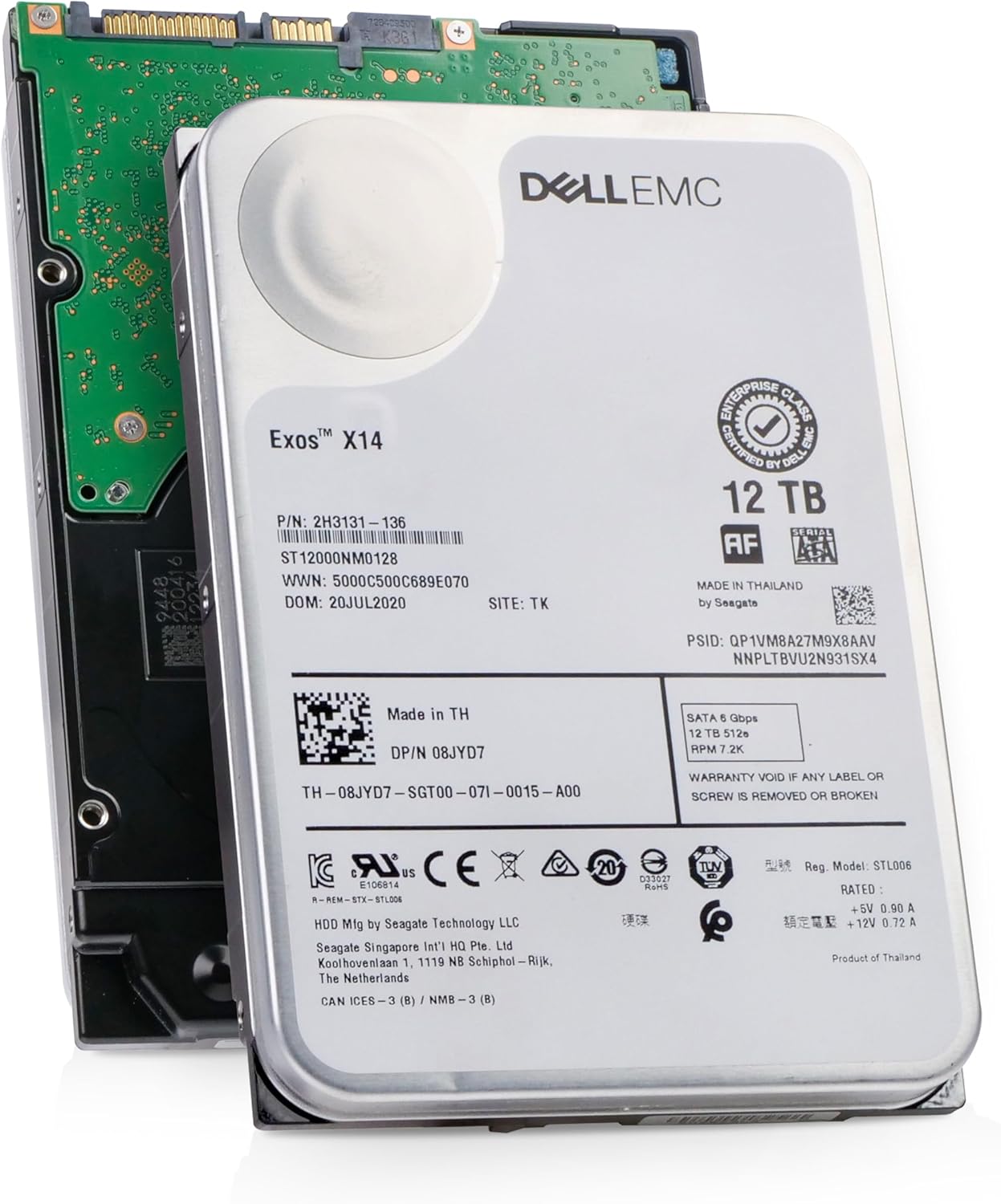 Dell/Seagate Exos X14 12TB ST12000NM0128 7.2K RPM SATA 6Gb/s 512e 3.5