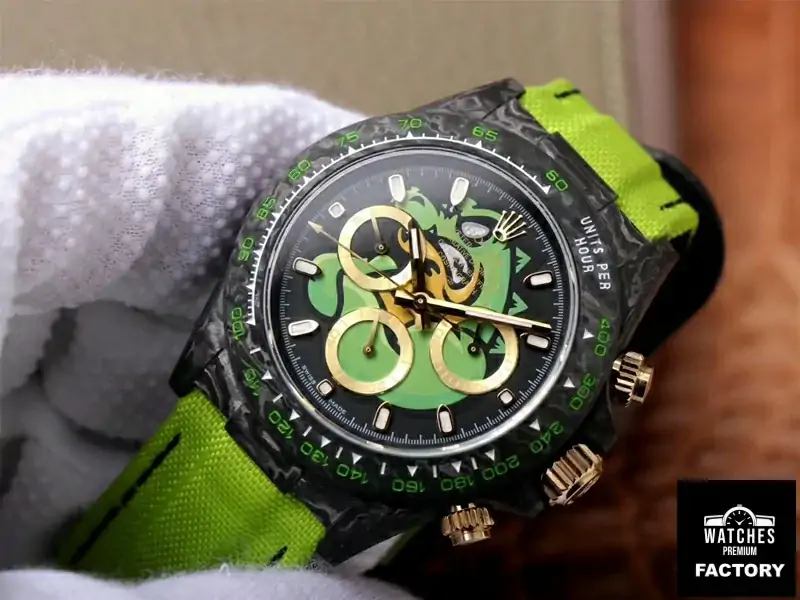 Rolex Daytona Cosmos Chronograph Carbon Fiber Edition Green Exploded Dragon Dial