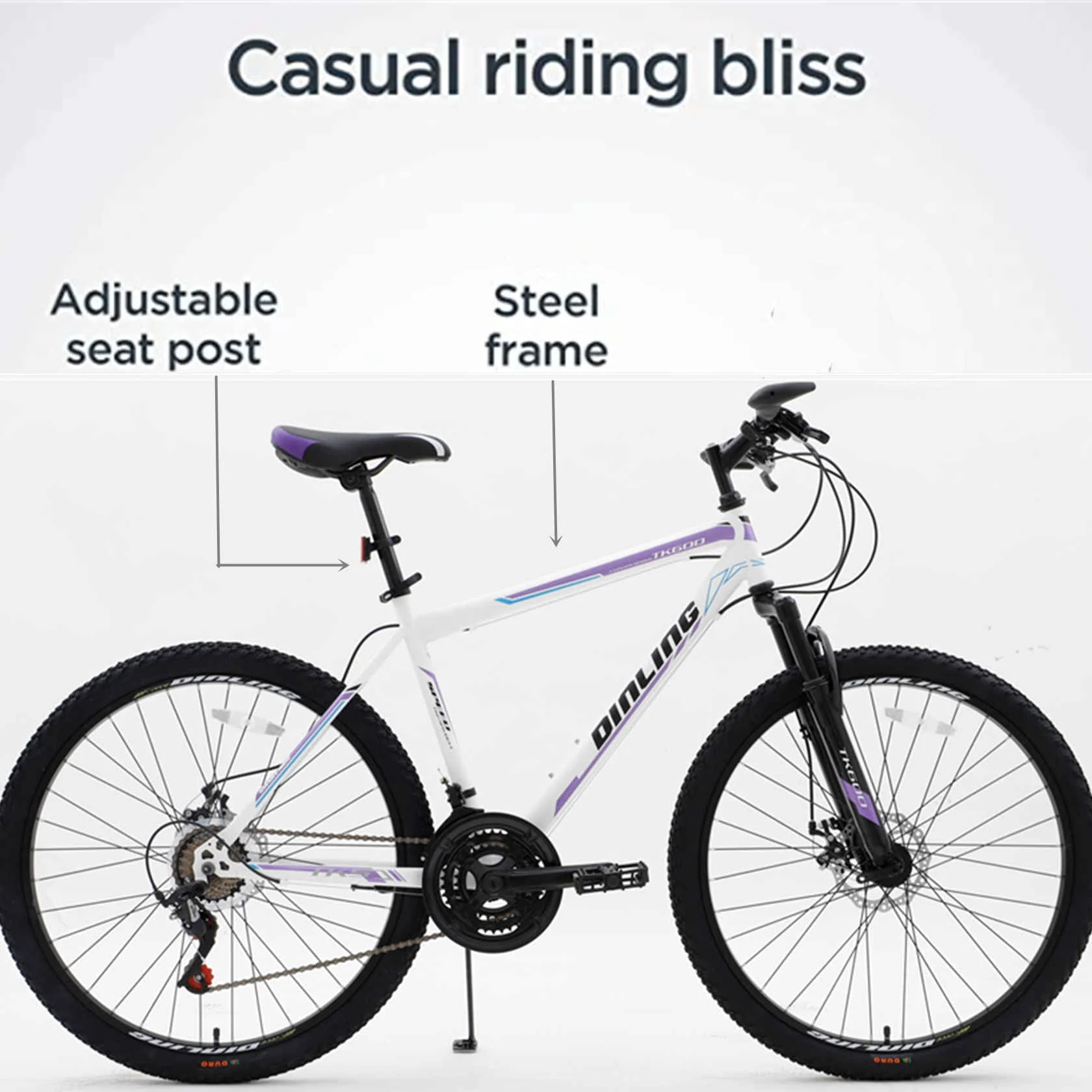 YAPENG Adults Hybrid Bikes, Shimano 21 Speeds Mountain Bike, 26 in Wheel Purple