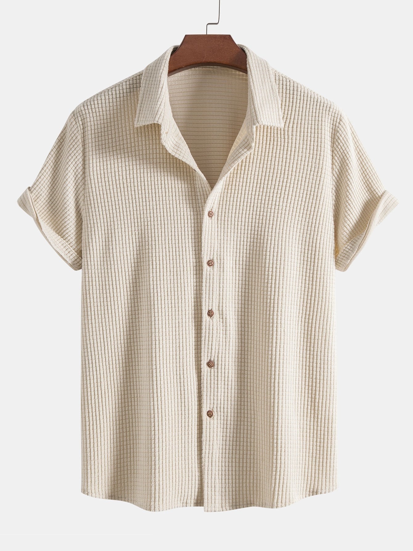 Chemise boutonnée gaufrée et short