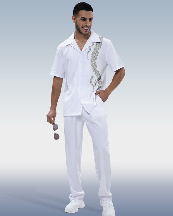 Combinaison de randonnée à manches courtes pour homme Suitmens avec imprimé artistique