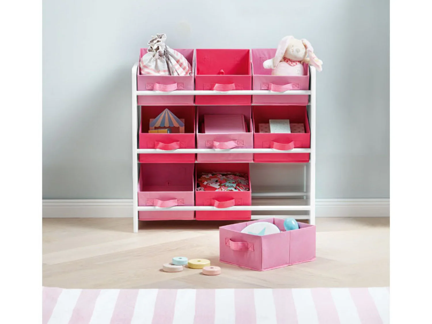 LIVARNO home Meuble de rangement pour enfants, avec 9 botes textiles