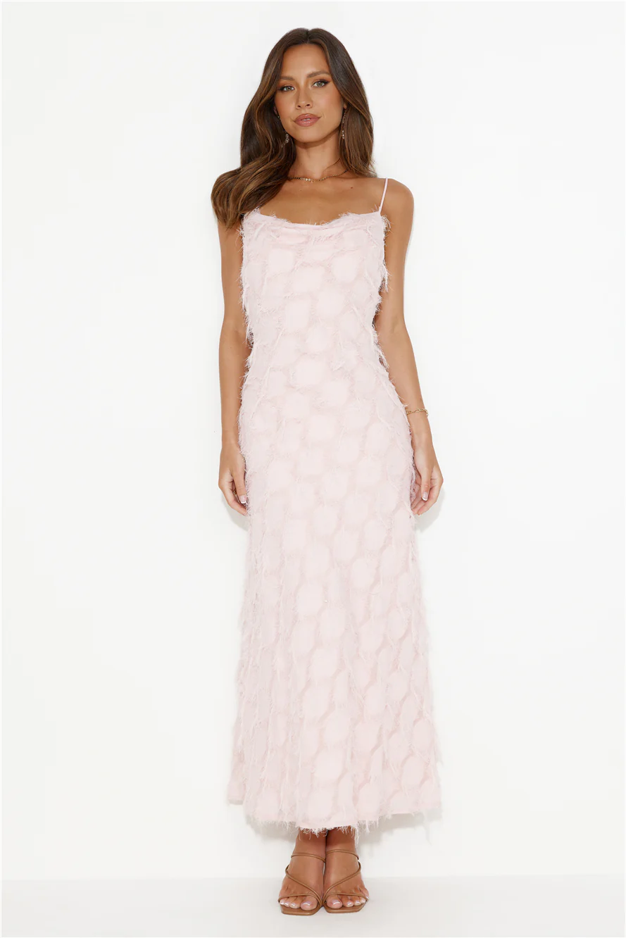 Never Unnoticed Cowl Neck Midi Dress Pink