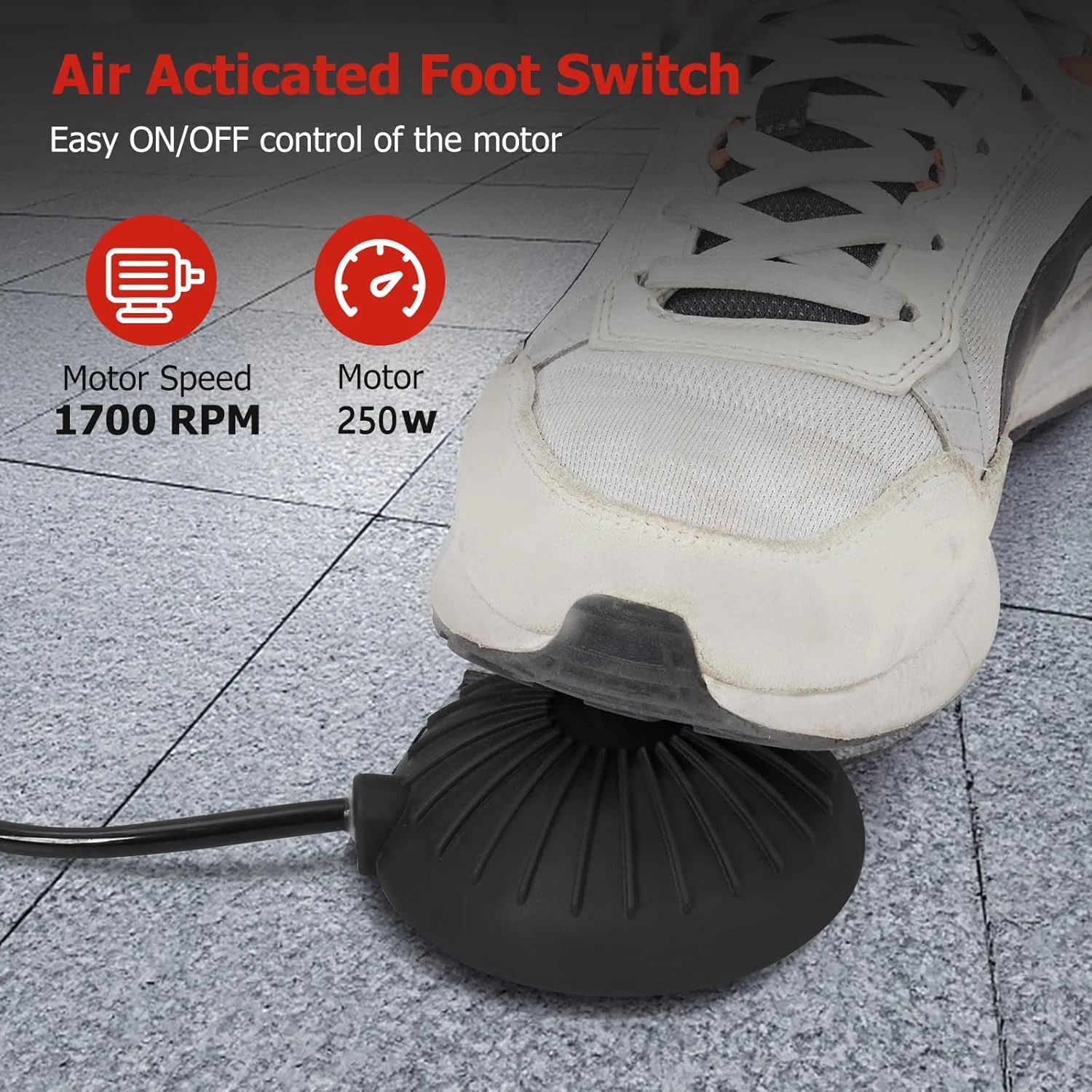 Auto Feed 100 FT x 3/8 Inch Drain Cleaner Machine with 250W Motor, Portable Sewer Snake Auger with 8 Cutters Air-Activated Foot Switch, Fits 1" to 4" Pipes(3/8inch 250W/100FT) - Image 6