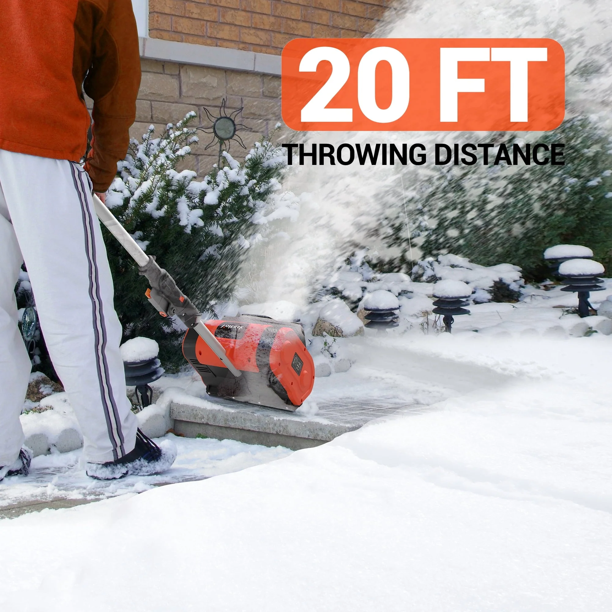 20V 10 Inch Cordless Snow Shovel Lightweight, Battery Quick Charger Included Image 3