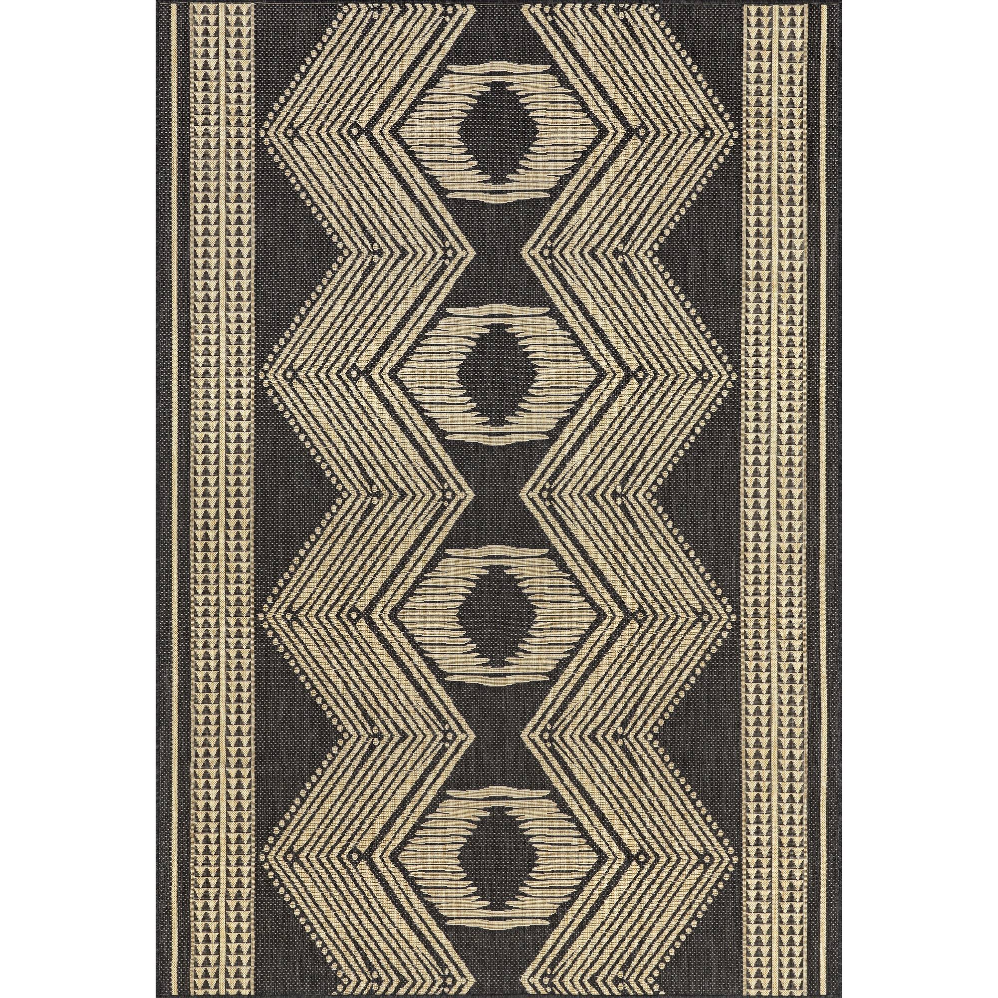 nuLOOM Ranya Tribal Indoor/Outdoor Area Rug, 8' x 10', Dark Gray