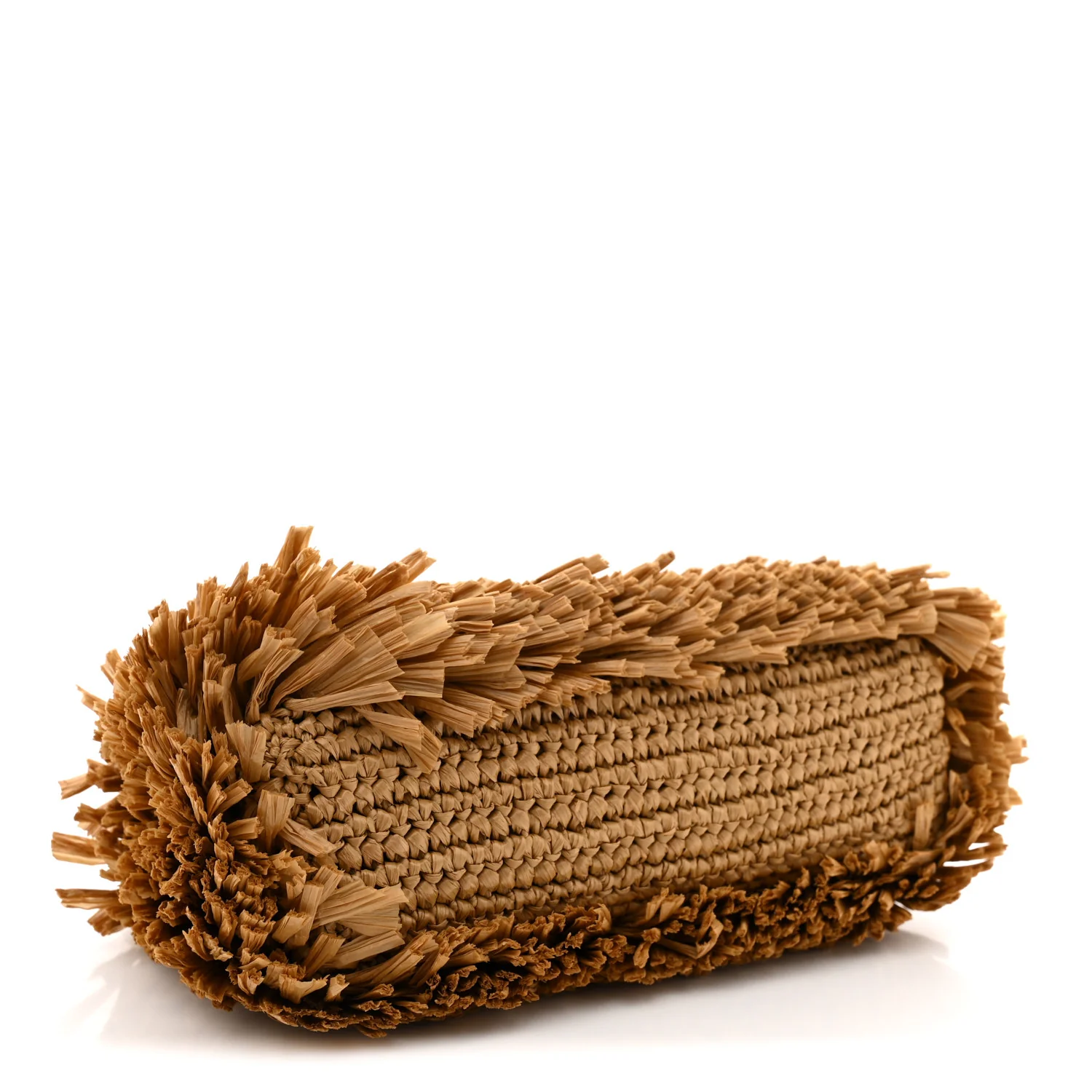 Raffia Fringe Nano Kelly Shopper Dark Beige