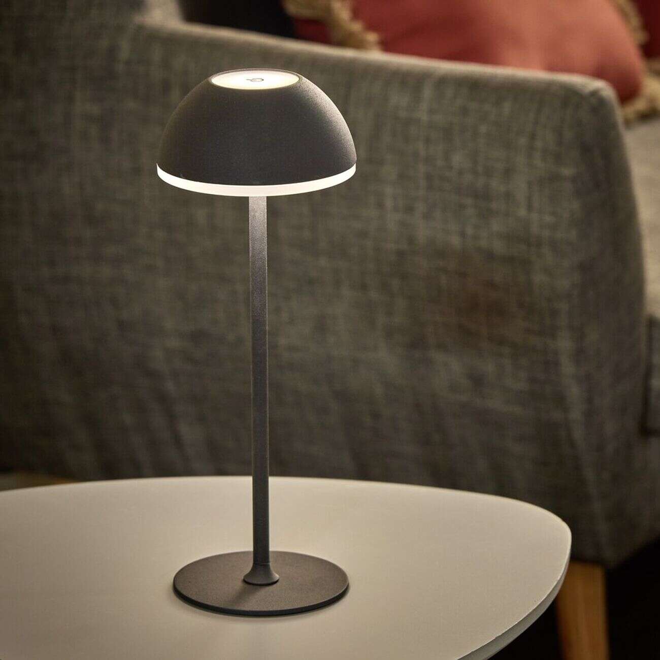 Lampe à poser sans fil tactile et rechargeable USB 3 nuances H37cm noir