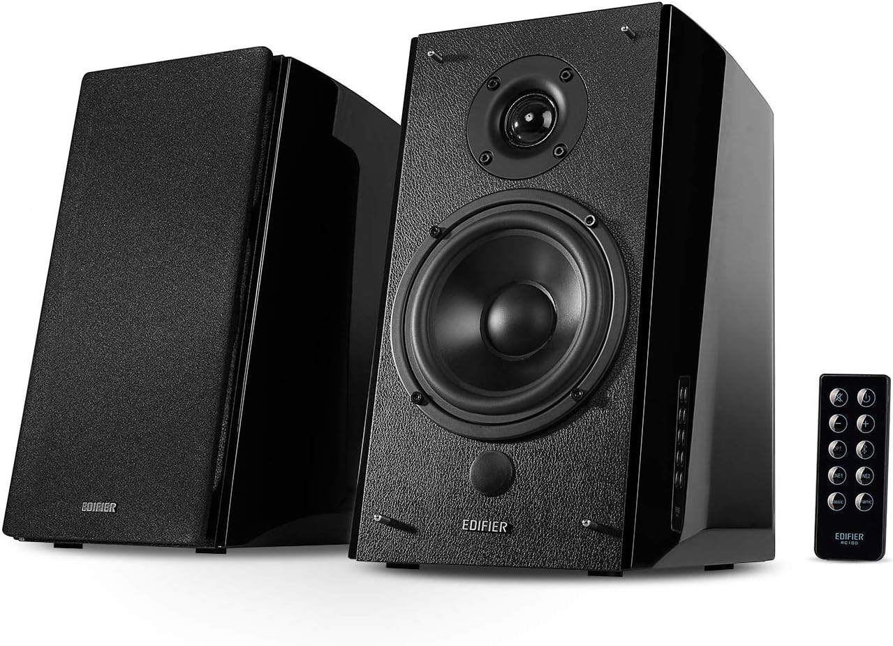 Edifier R2000DB Powered Bluetooth Bookshelf Speakers - Near-Field Studio Monitors - Optical Input - 120 Watts RMS (Black)