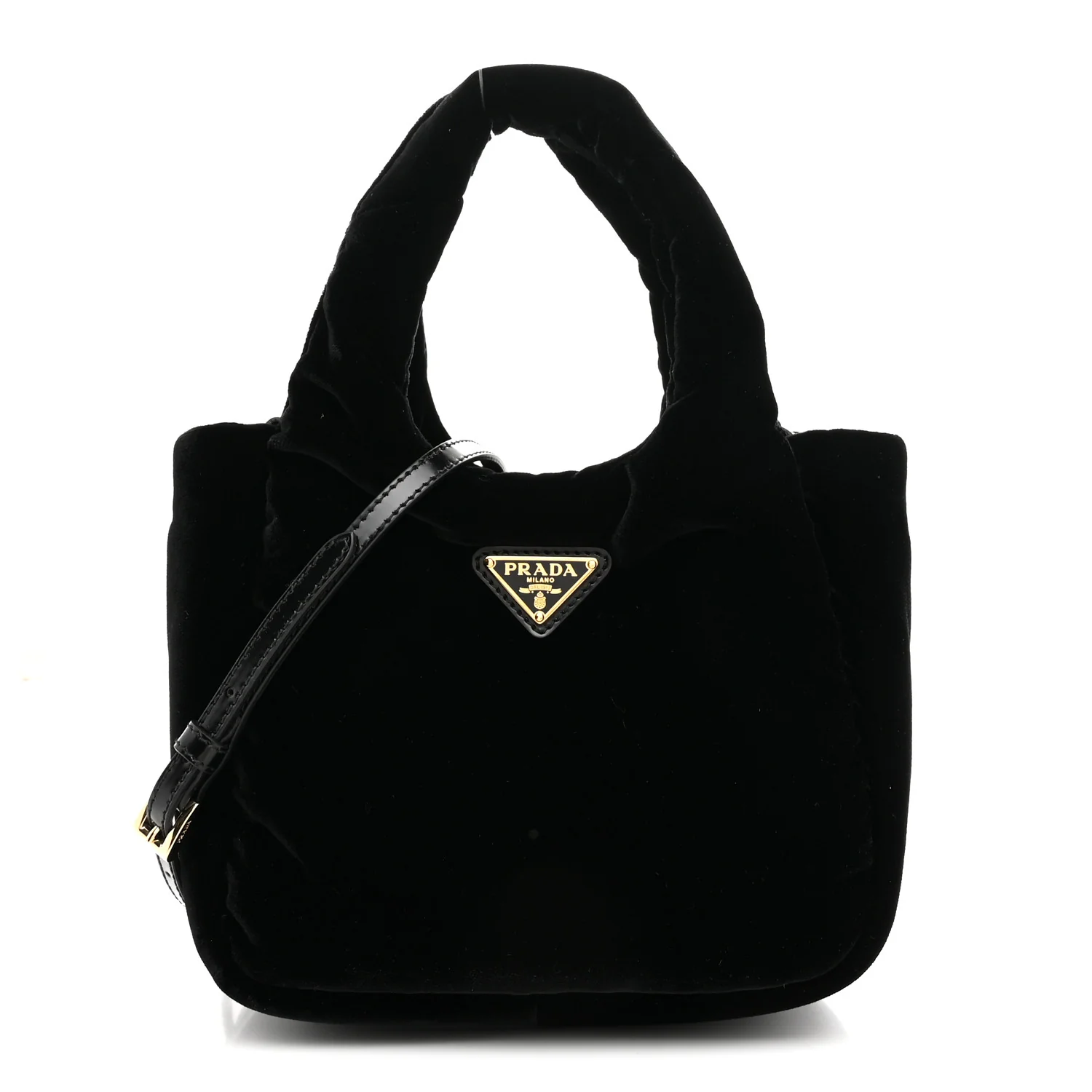Padded Velvet Mini Bag Black