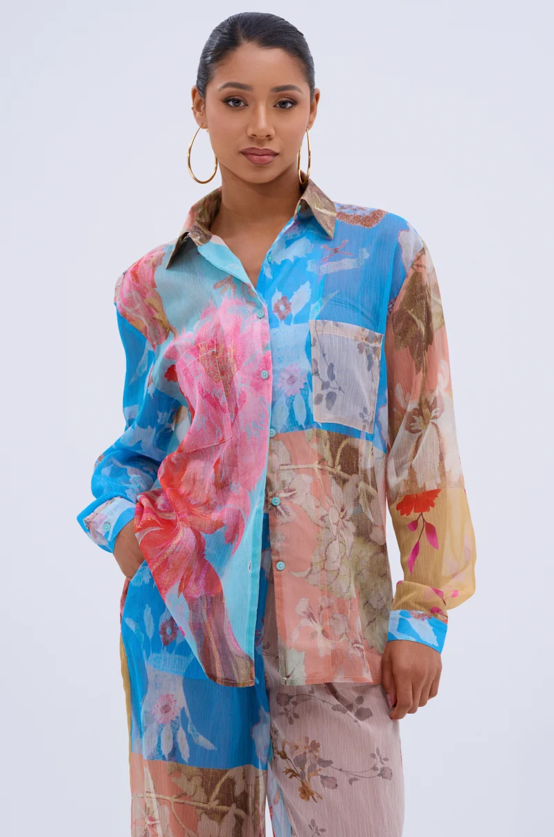 LILY CHIFFON BUTTON DOWN TOP - Akira Store
