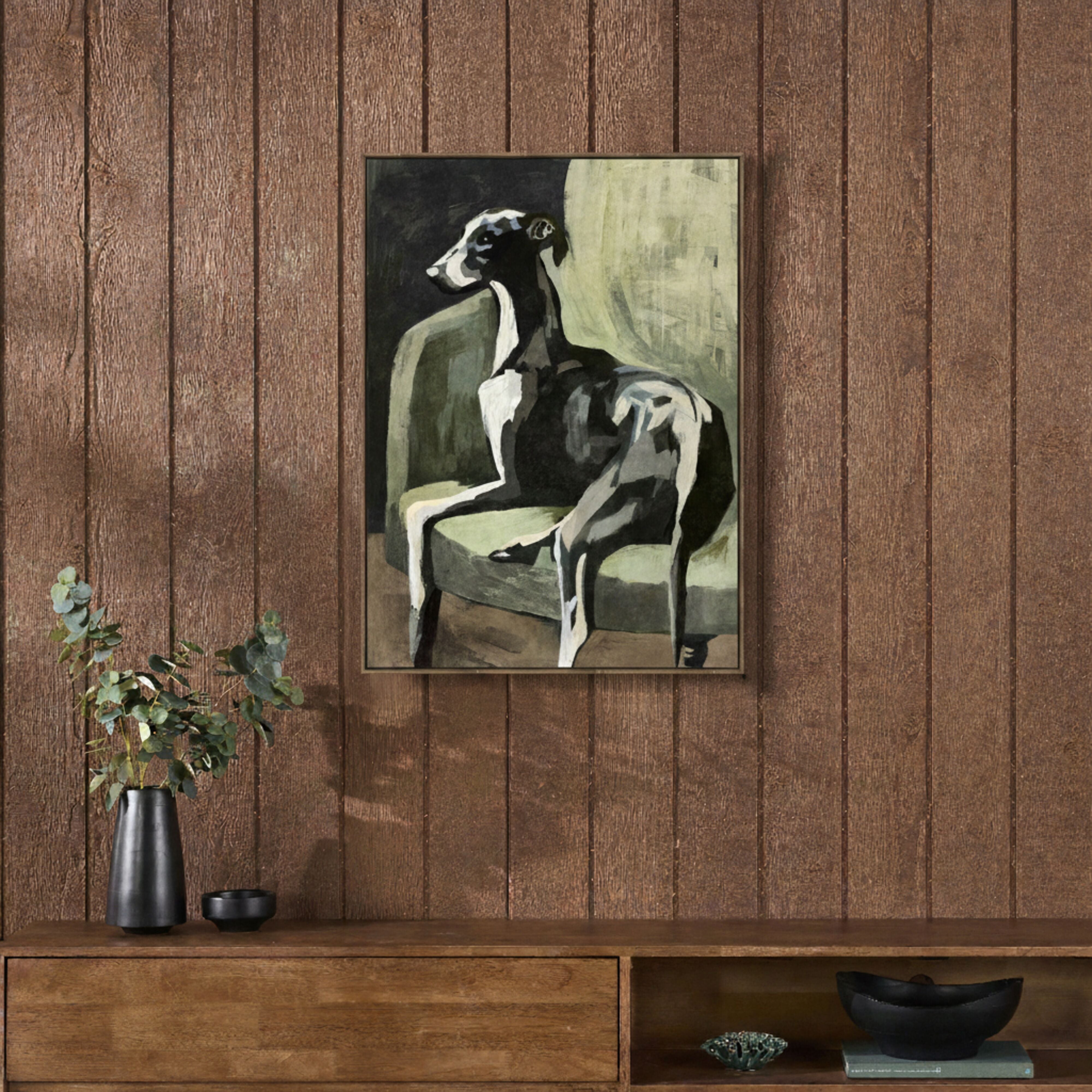 Regal and Lazing Framed Textured Print 60x80cm