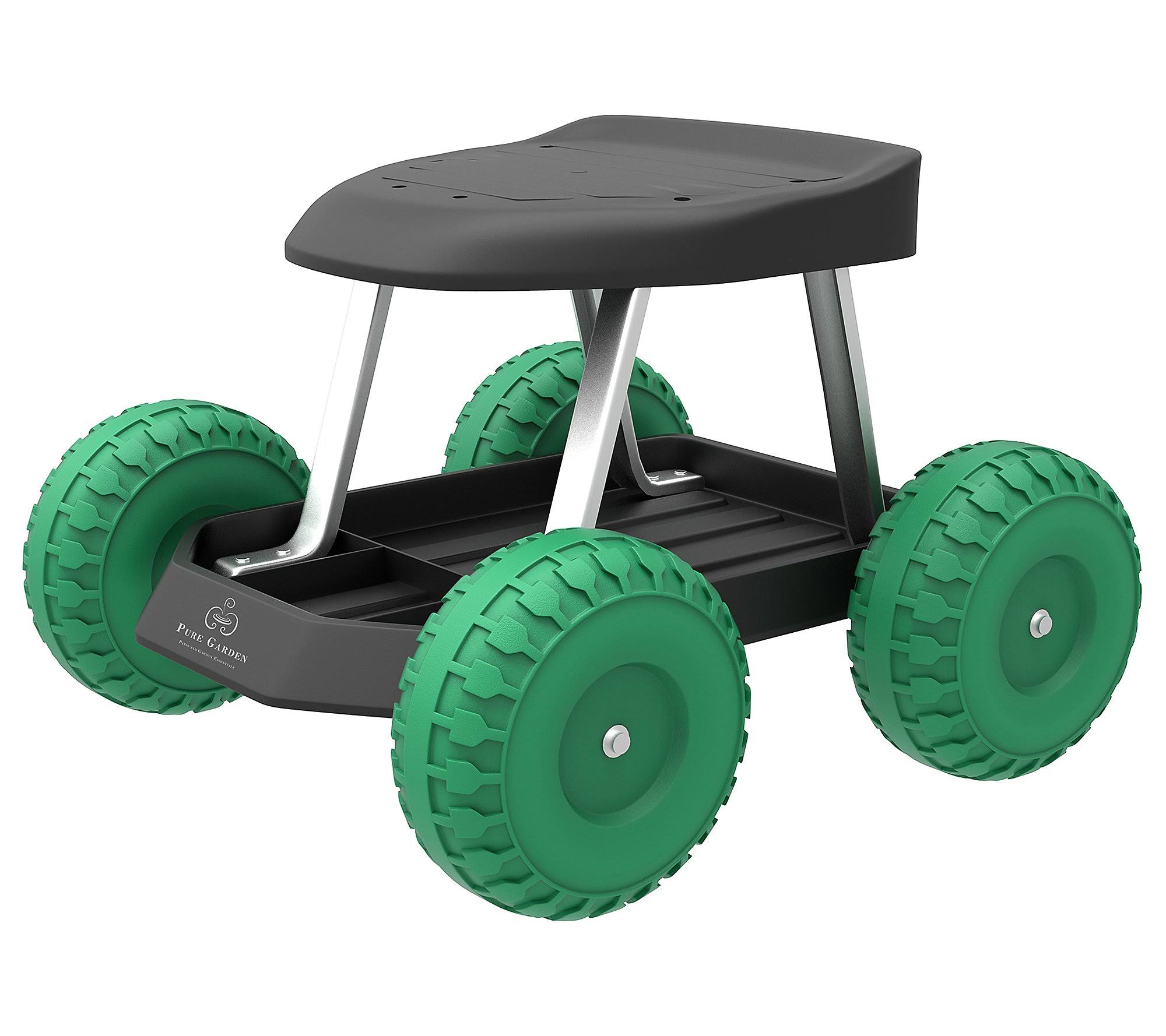 Pure Garden Rolling Garden Work Scooter with Tool Tray