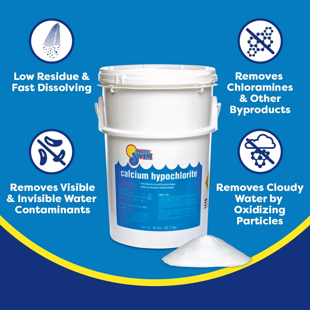 Chlorine and Shock Bundle for Sanitizing Swimming Pools �C Includes 50 Pound Bucket of 3 Inch Stabilized Chlorine Tablets and 50 Pound Bucket of 68% Cal-Hypo Pool Shock(3") - Image 6