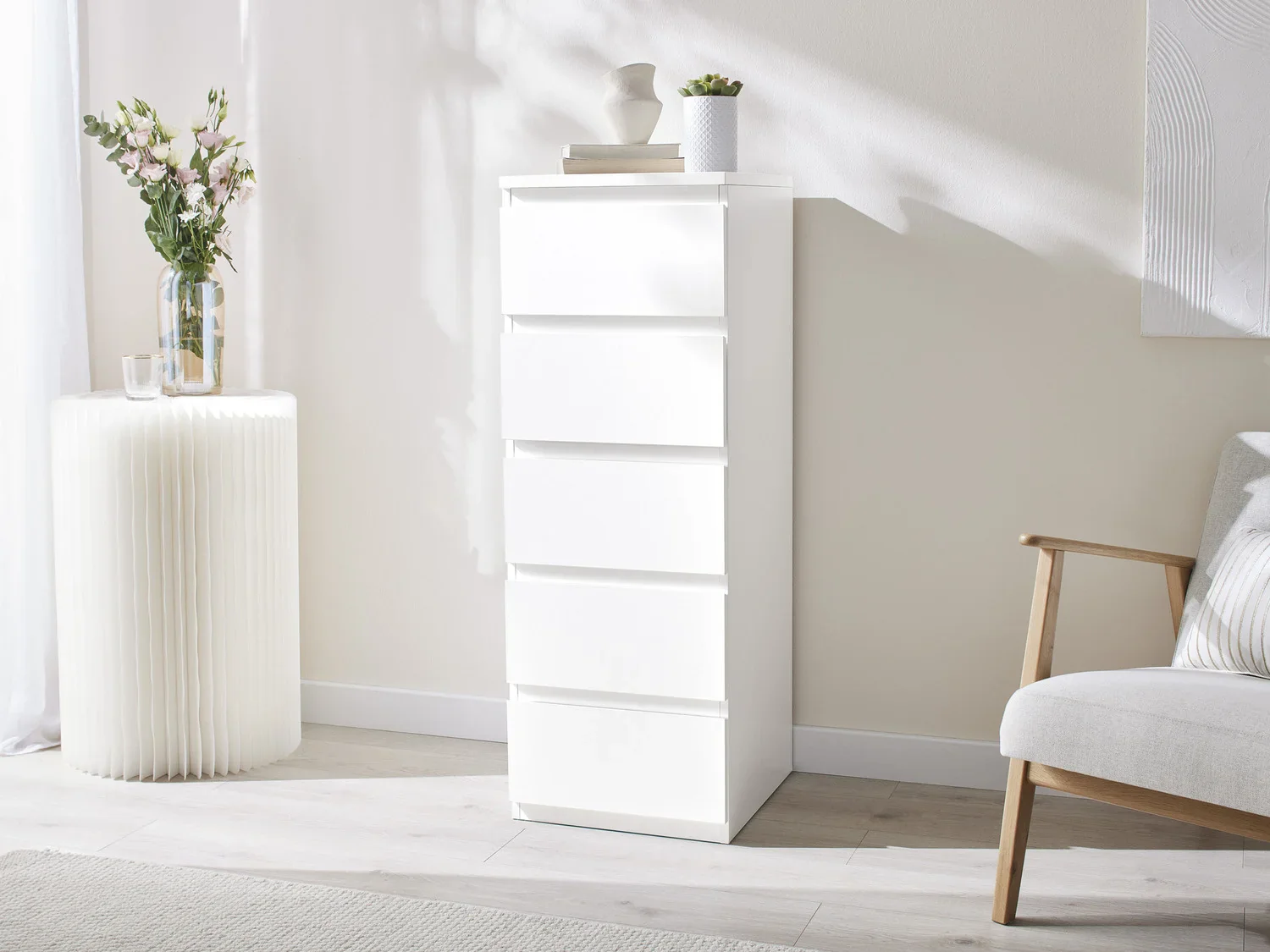 LIVARNO home Commode Genve 43 x 121,5 x 48 cm, blanche