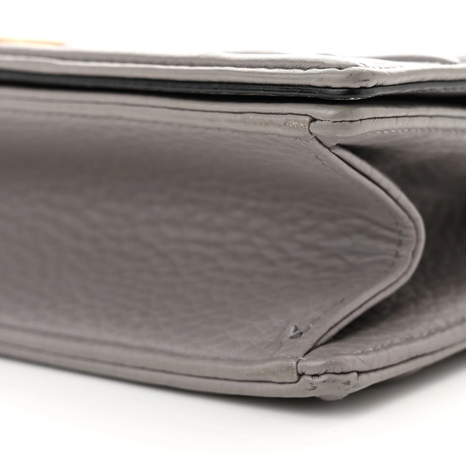 Grained Calfskin Medium Diorama Flap Bag Gris