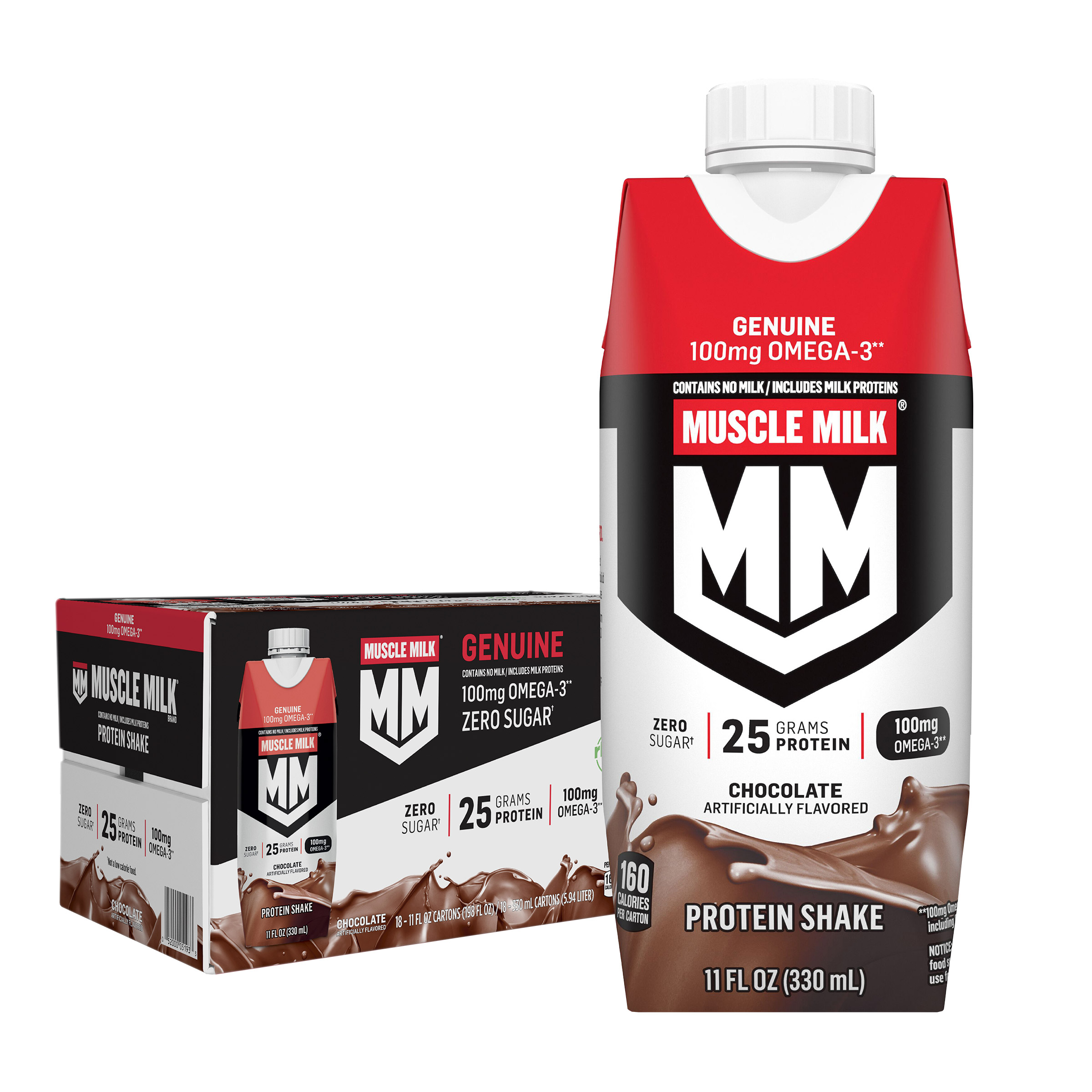 Genuine Protein Shake Chocolate, 11 fl oz, 18-pack