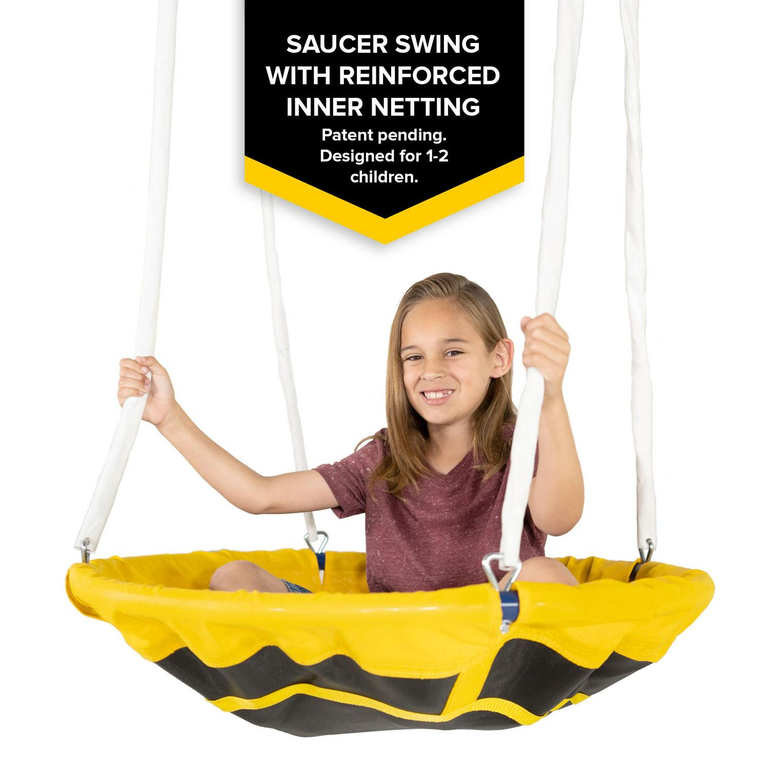 Super 8 Metal Swing Set. Rocking Horse. Saucer Swing. Glide Ride. Two Swings and Slide - Image 6