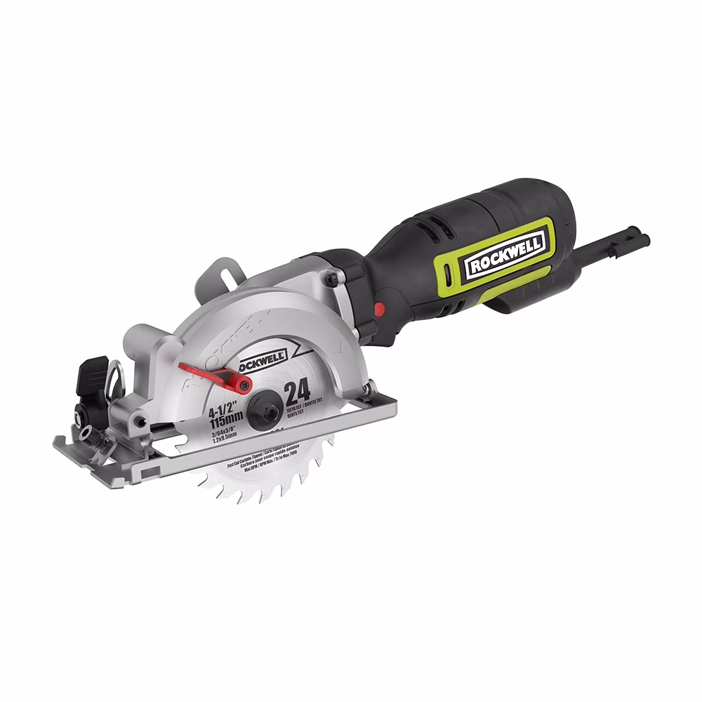 Rockwell RK3441K 4-1/2 5 Amp Compact Corded Circular Saw Tool Kit, 3500 RPM