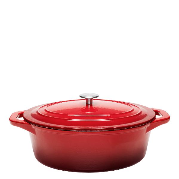Stenfors støpejernsgryte oval 6,2L rød