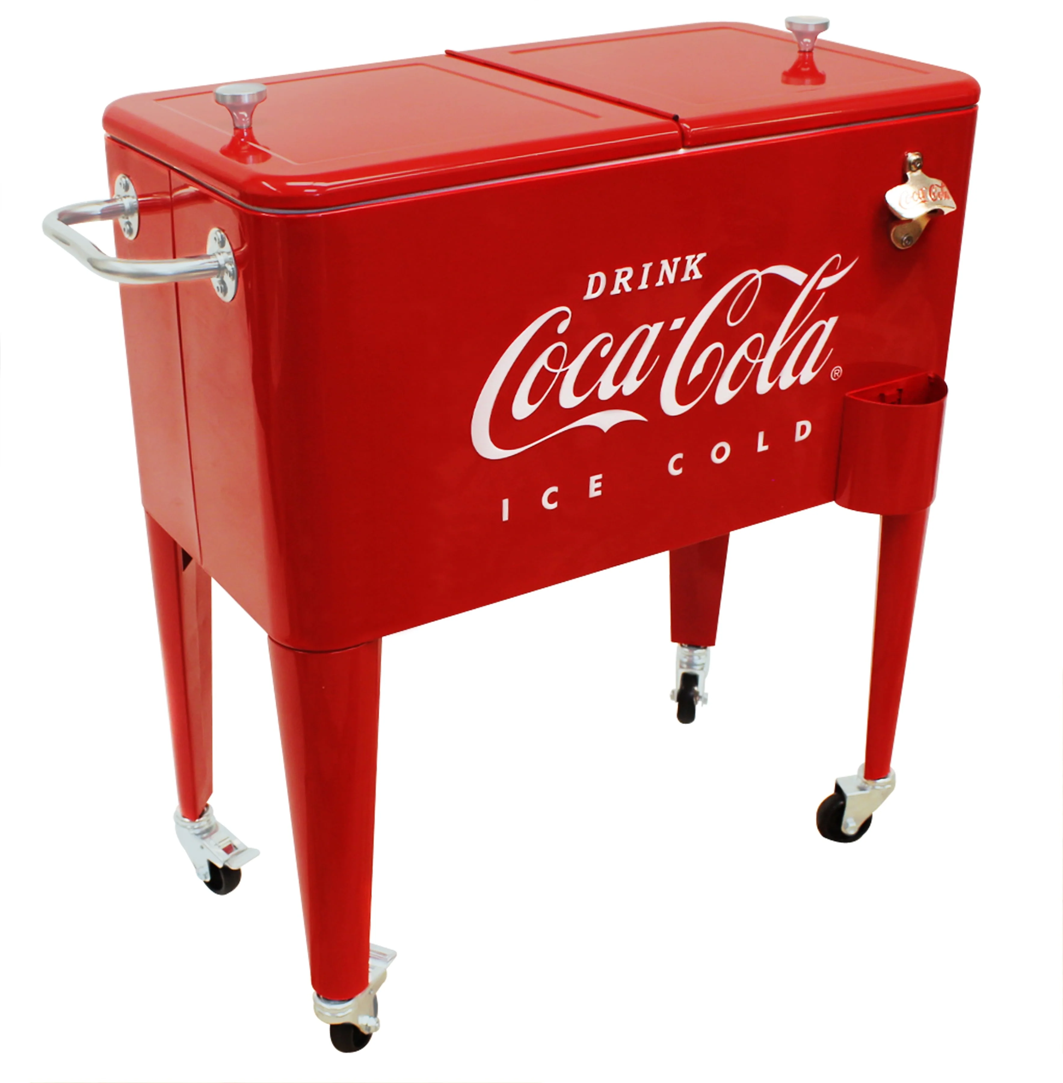 Leigh Country CP 98105 Metal Embossed Retro Outdoor 60 Qt Cooler Red Image 3