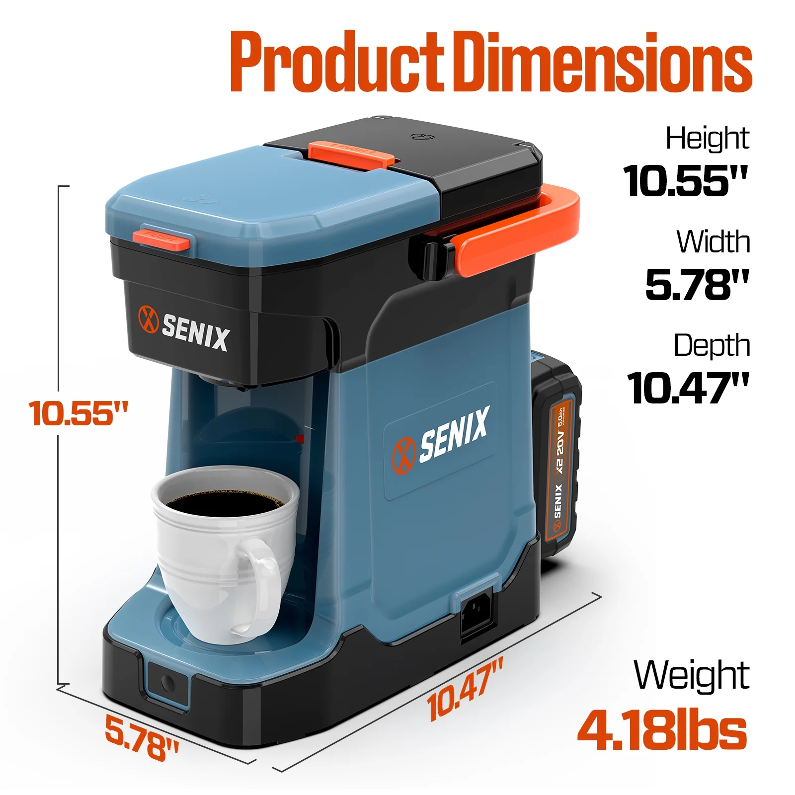 Single Serve Coffee Maker, Plug-in Battery Coffee Machine, 8oz, Compatible with K-Cup, Grounds, Pods for Travel, Camping, Outdoor, Home, Job Sites �� Includes Battery Charger - Image 4