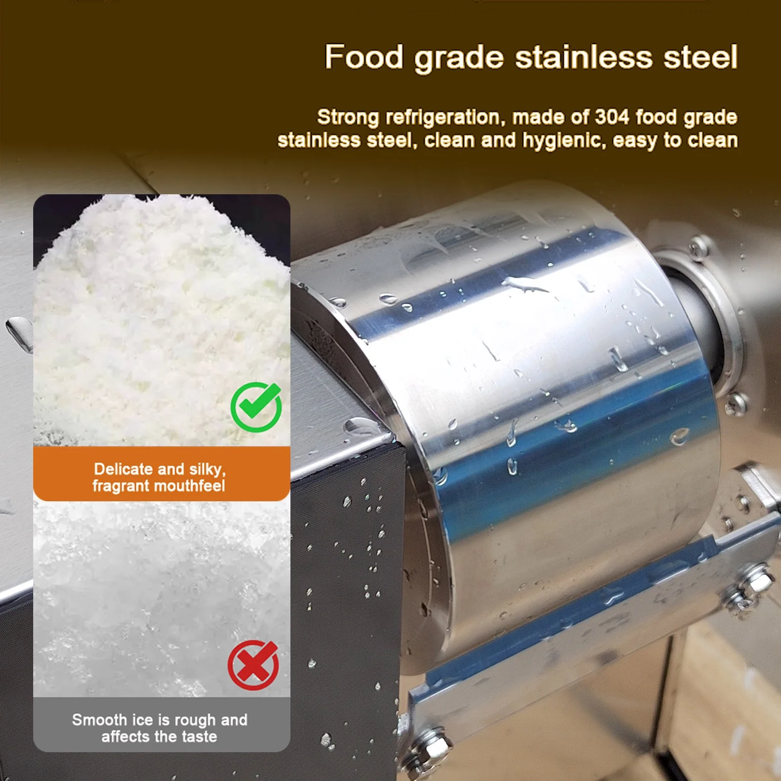 Kolice Commercial Automatically Snowflake Ice Machine, Snow Cone Maker - 374 lb/Day, Air Cooling