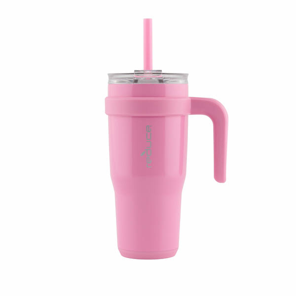 Reduce Vacuum Insulated Stainless Steel Cold1 Tumbler Mug with 3 Way Lid Straw & Handle - Peony Opaque - 24 fl oz