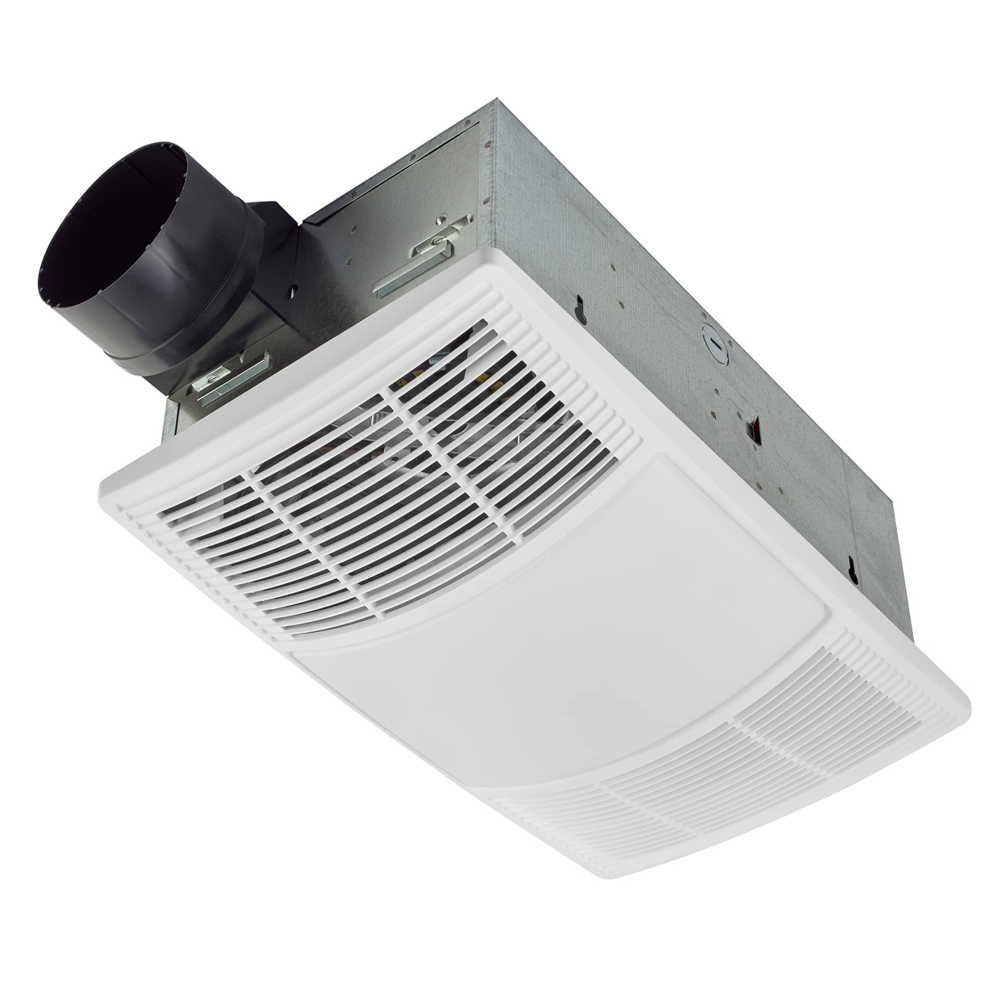 Broan BHFLED80 Powerheat 80 CFM 1.5 Sones Heater Exhaust Fan with CCT LED Lighting