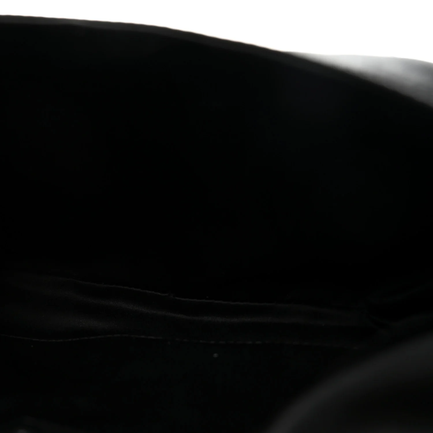 Satin Quilted Half Moon Clutch  Black