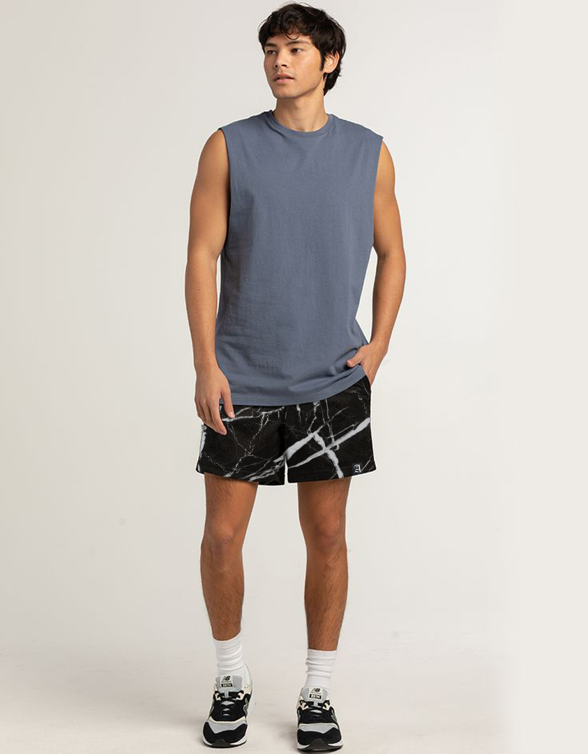 Short en marbre - Noir