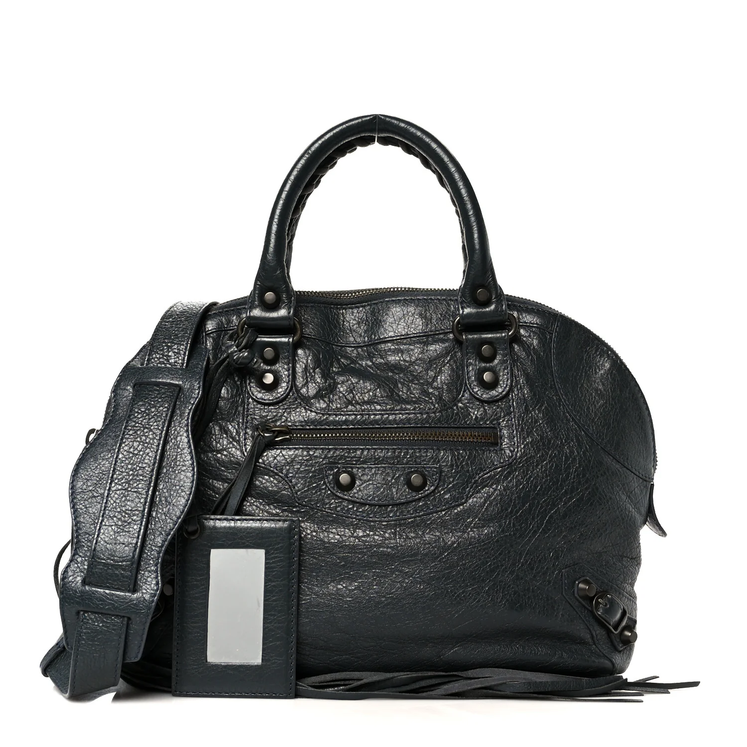 Agneau Classic Hardware Bowling Bag Anthracite