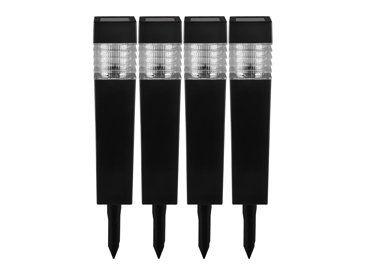 LIVARNO home Lot de 4 balises solaires  LED