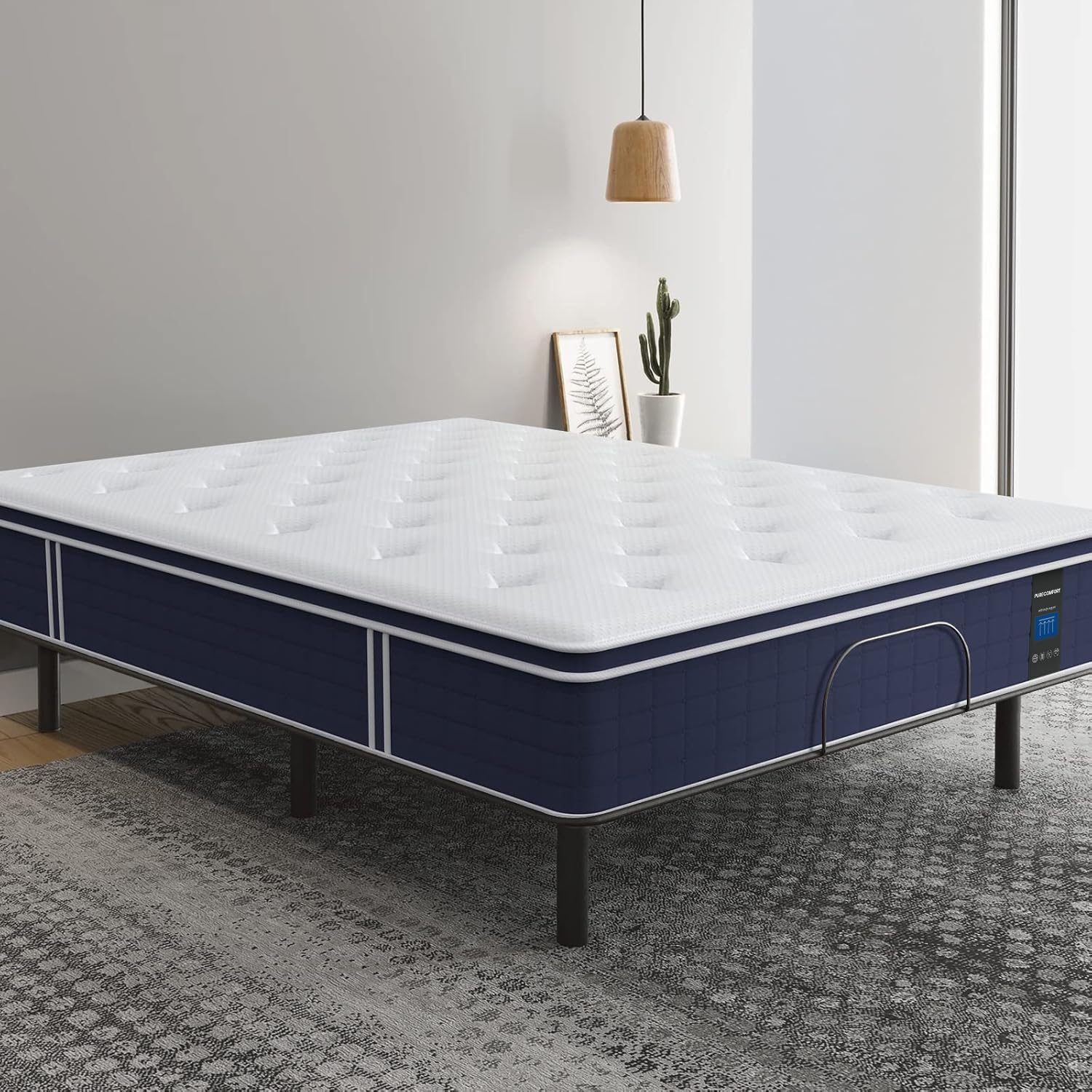 Coolvie Firm King Size Mattress 12 Inch for Adults, Hybrid King Mattress in a Box with Cooling Memory Foam, Pocket Spring for Motion Isolation, Extra Lumbar & Shoulder Support for Pain Relief, 80