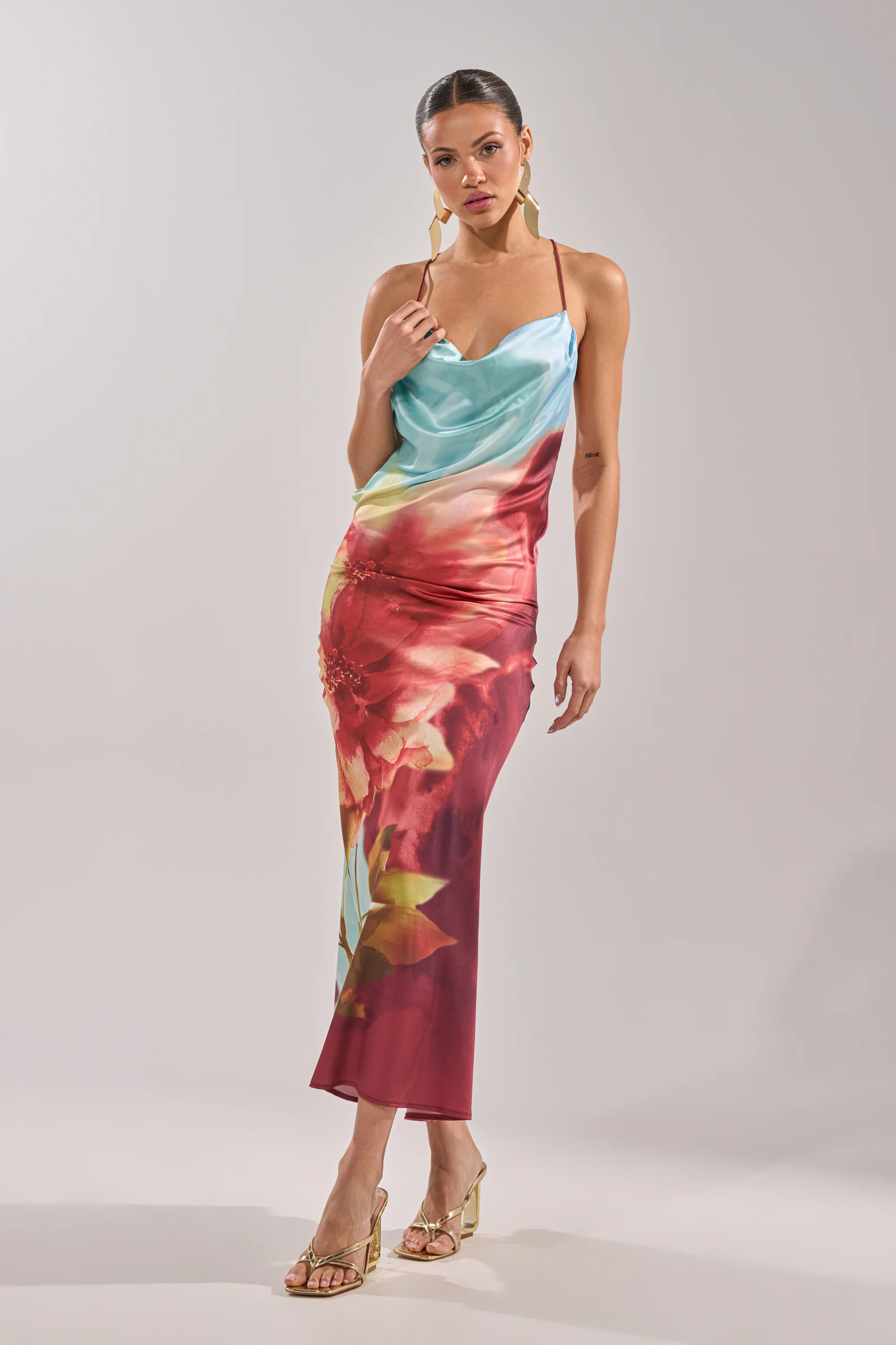 WORK OF ART SATIN MAXI DRESS - Akira Store