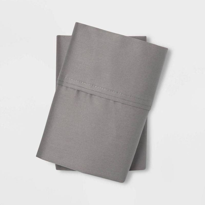 Threshold Gray Standard 400 Thread Count Solid Performance Pillowcase Set - Each
