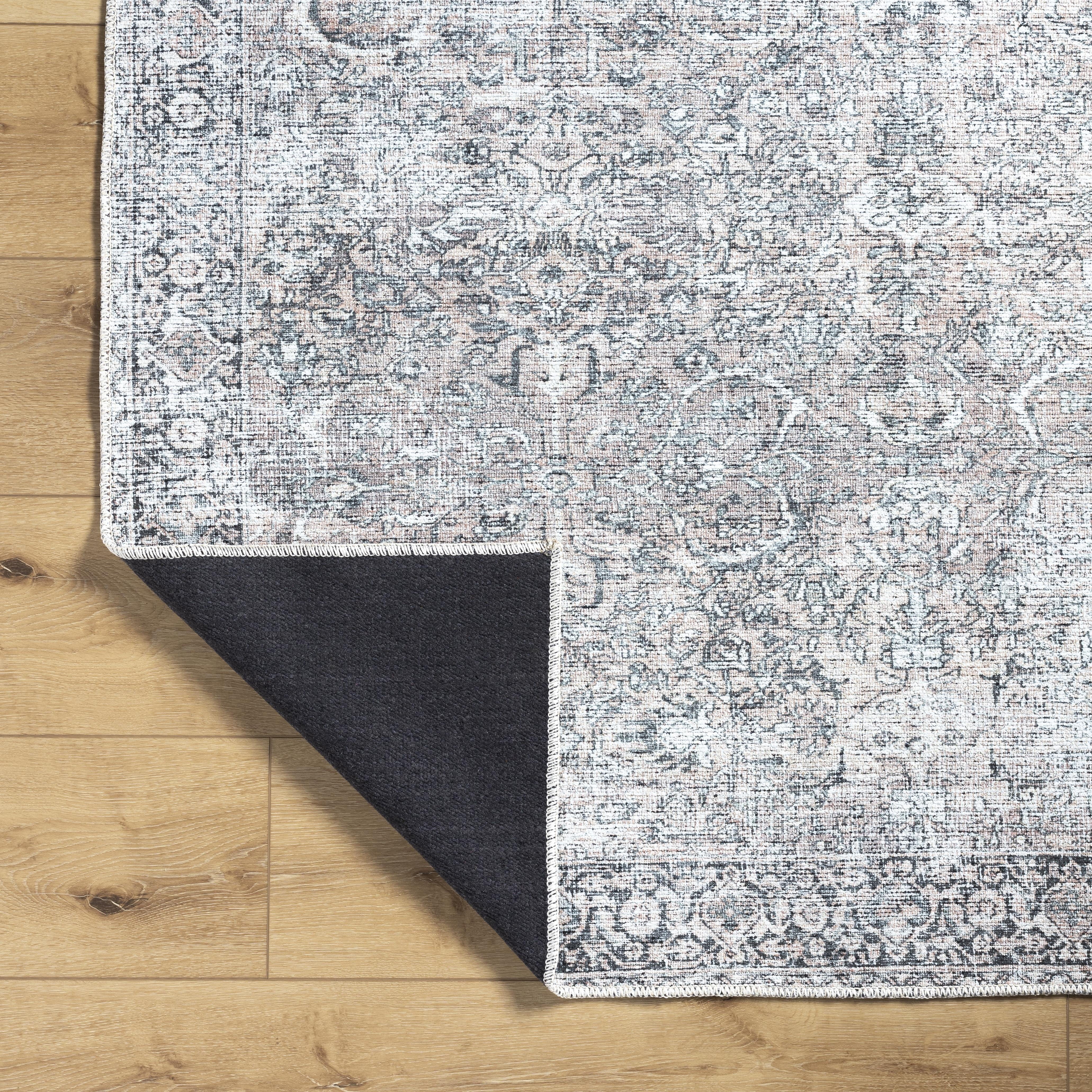 Better Homes & Gardens Persian Blooms Washable Non-Skid Indoor Area Rug, Brown, 5'3 x 7'