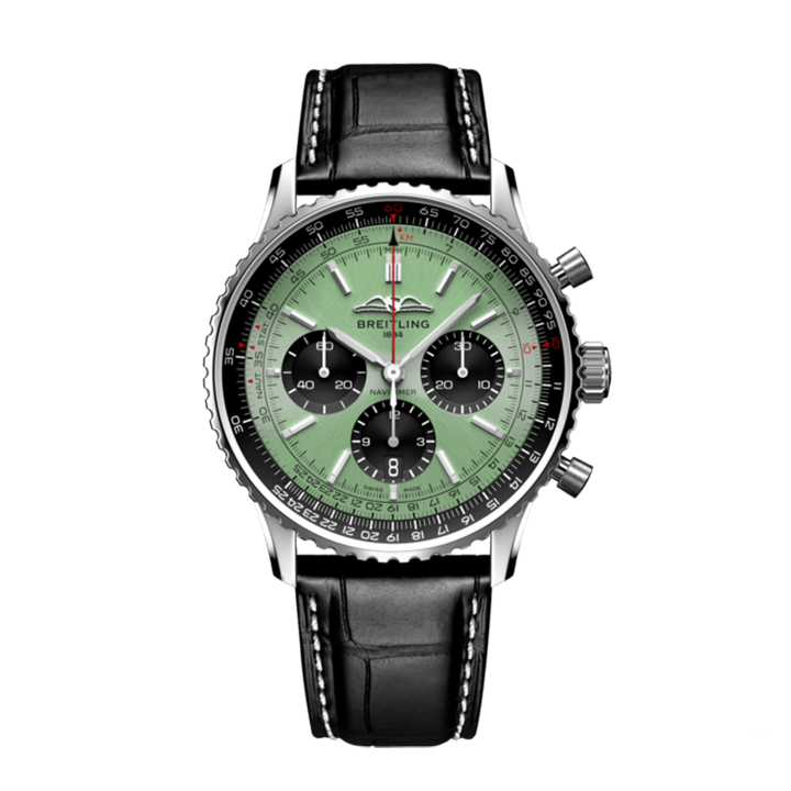 [Super Clone]Breitling AB0138241L1P1 Navitimer B01 Green Dial - Νew