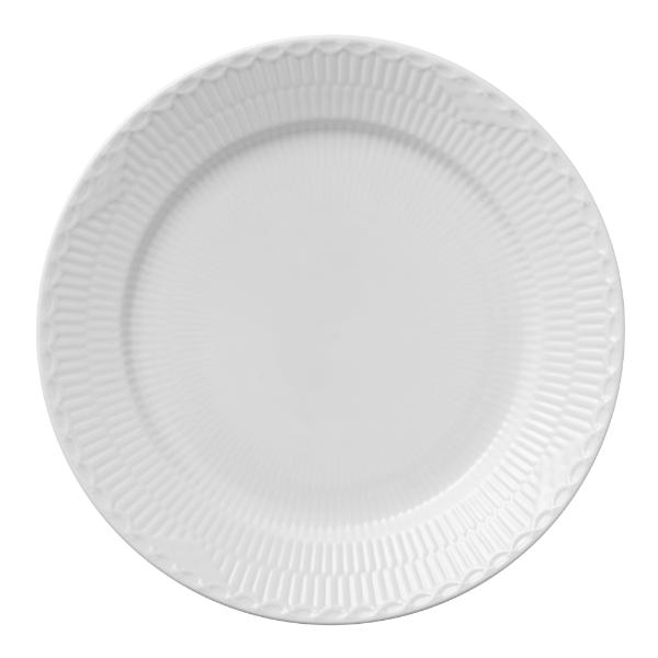 Hvit Riflet Halvblonde tallerken 27 cm