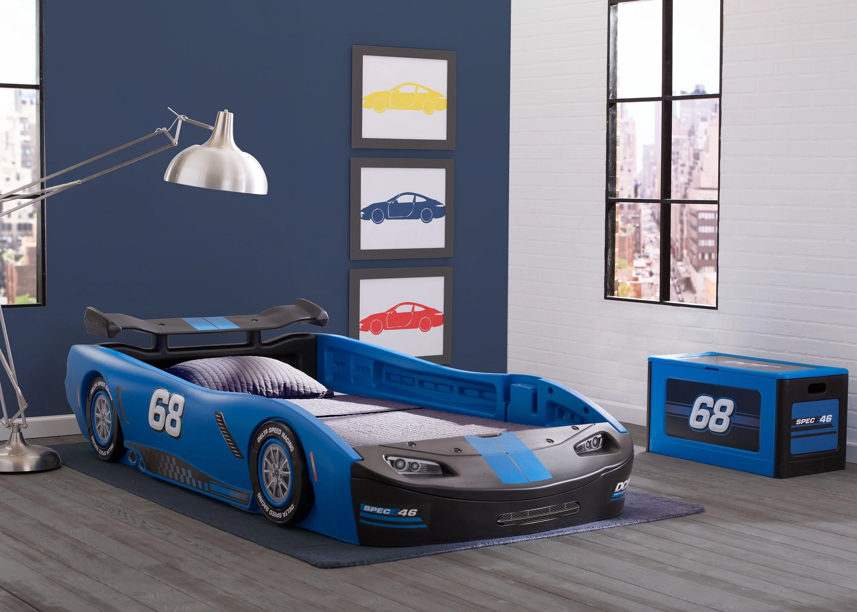 Turbo Race Car Twin Bed, Blue(Black) Image 3